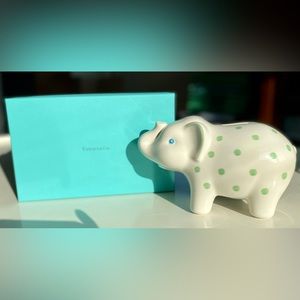 Tiffany & Co. | Elephant Bank, Green Hand-Painted Spots, LIKE NEW - NEVER USED